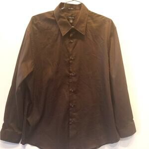 Van Heusen Brown Button Down Men's Dress Shirt